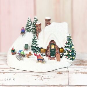 Thomas Kinkade Painter of Light Christmas The Sleigh Ride Light Up House Village
